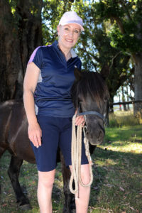 Horses in Bushfires Calignee resident with her pony that survived the 2009 Black Saturday Bushfires. photograph hayley mills