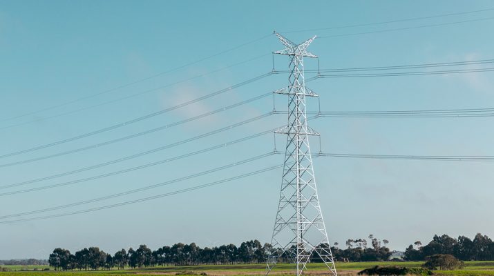 Transmission tower in an agricultural field in regional Australia